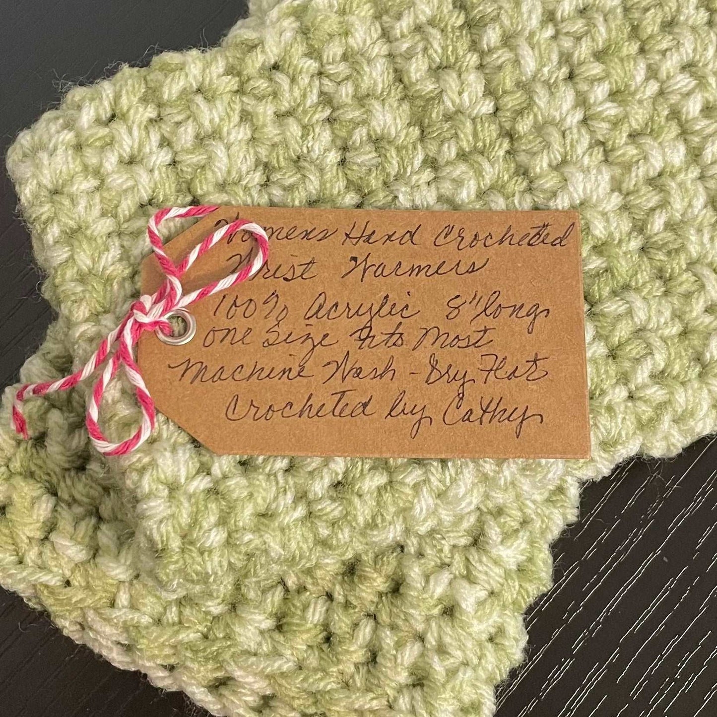 Fingerless Gloves in Lime Green Marble Gaming Texting Hand Crocheted Wrist Warmers