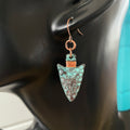 Handmade Mixed Metal Arrowhead Earrings 1.75" Hammered Texture Copper Patina Southwestern Western Women Gift Everyday Fashion Jewelry