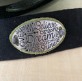 Handmade Soft Black & Green Suede Inspirational Metal Cuff Bracelet Dream Believe Wish Brave Faith Love Forever Hope Shine Men Women Gift