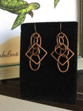 Layered Geometric Copper Dangle Earrings 1.75" Handmade Chain Women's Gift Casual Jewelry