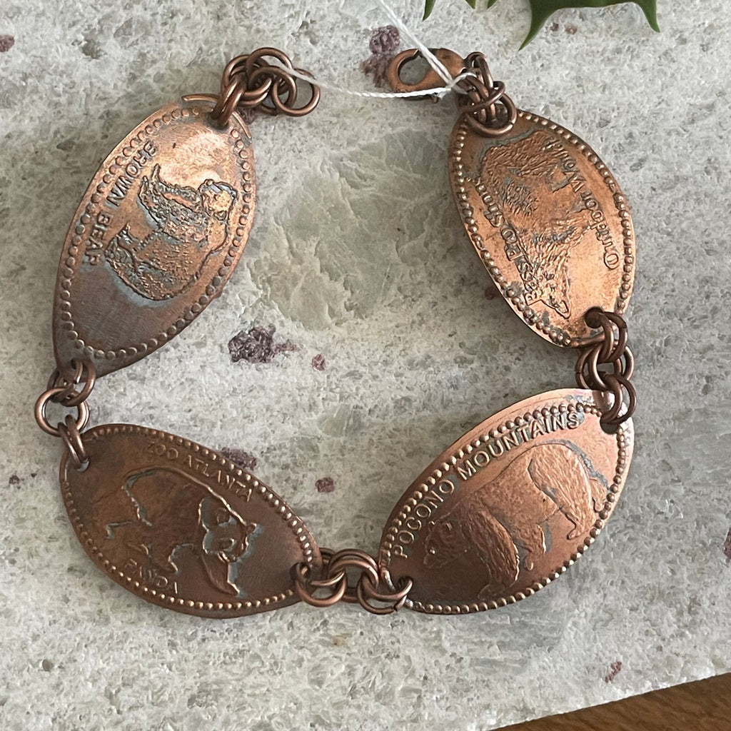 Themed Pressed Penny Bracelets Everyday Casual Jewelry Unisex Women Men Fun Gift Idea Unique