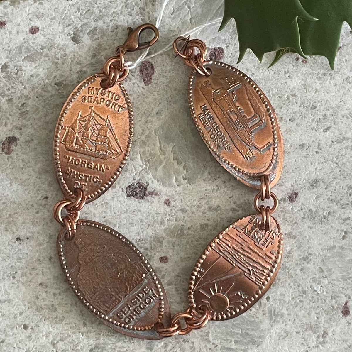 Themed Pressed Penny Bracelets Everyday Casual Jewelry Unisex Women Men Fun Gift Idea Unique