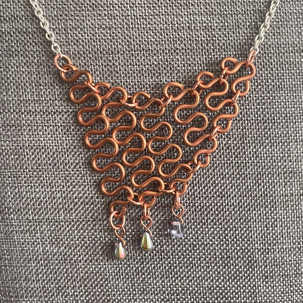 Linked Copper Bar Necklace Women's Jewelry Maximalist Statement Drama Avant Garde Geometric