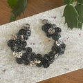 Tri-layer Snap Bracelet Black Silver Casual Upcycled Women's Jewelry Fun Hand Crafted Gift Idea Crafters Maximalist Lightweight
