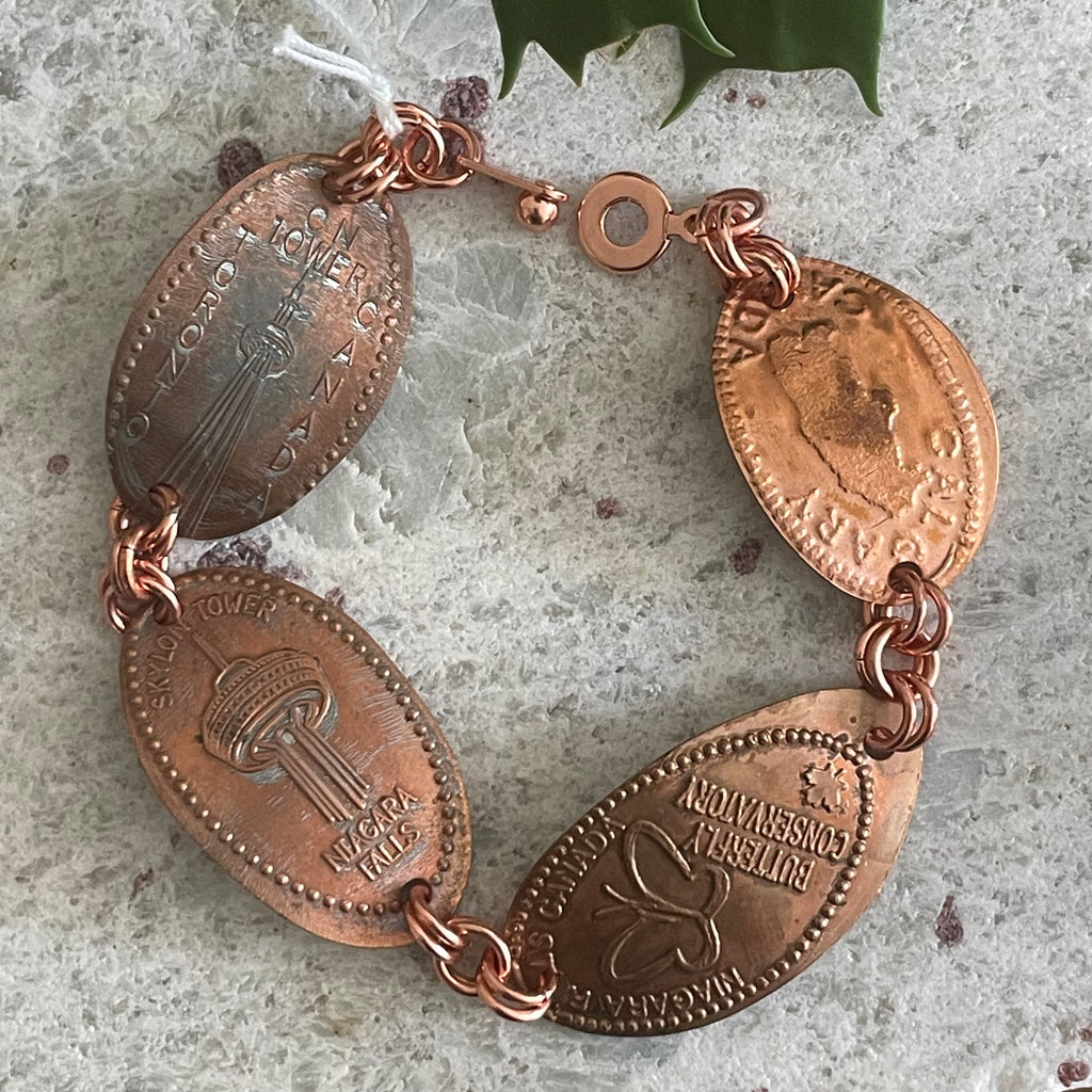 Themed Pressed Penny Bracelets Everyday Casual Jewelry Unisex Women Men Fun Gift Idea Unique