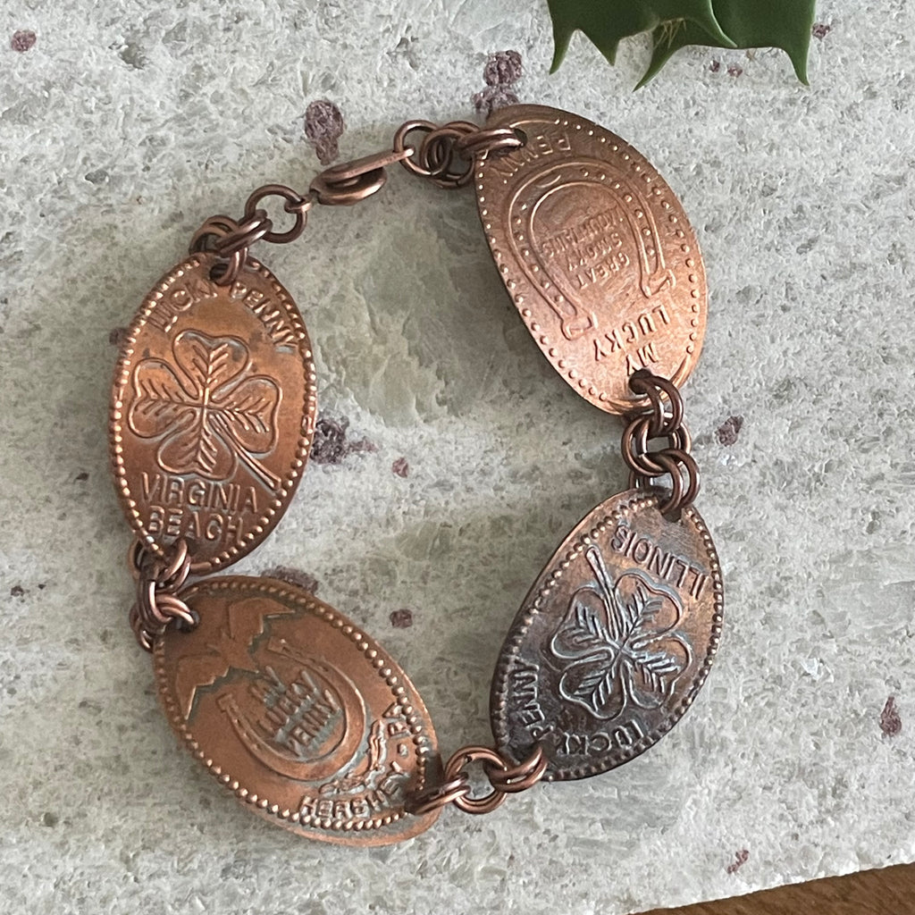 Themed Pressed Penny Bracelets Everyday Casual Jewelry Unisex Women Men Fun Gift Idea Unique
