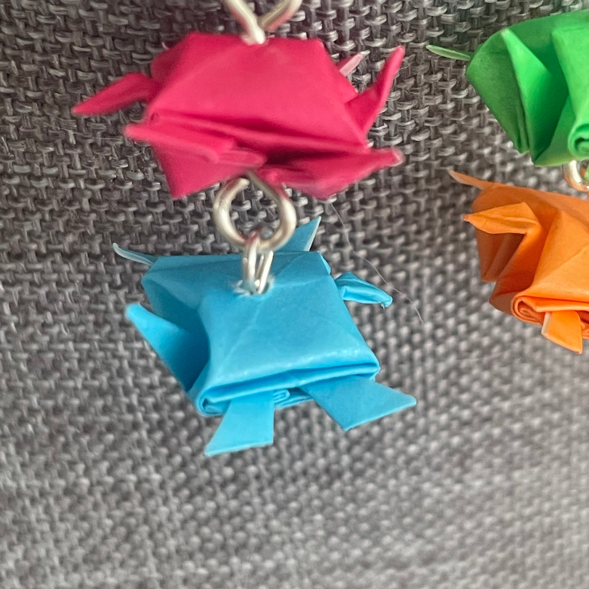 Double Mini Turtle Origami Earrings Fun Women's Jewelry Casual Everyday Delicate Blue Red Green Orange