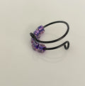 Single Adjustable Fidget Ring in Black Copper/Translucent Purple Triangle Bead Anti Anxiety Stress Spinner Wire