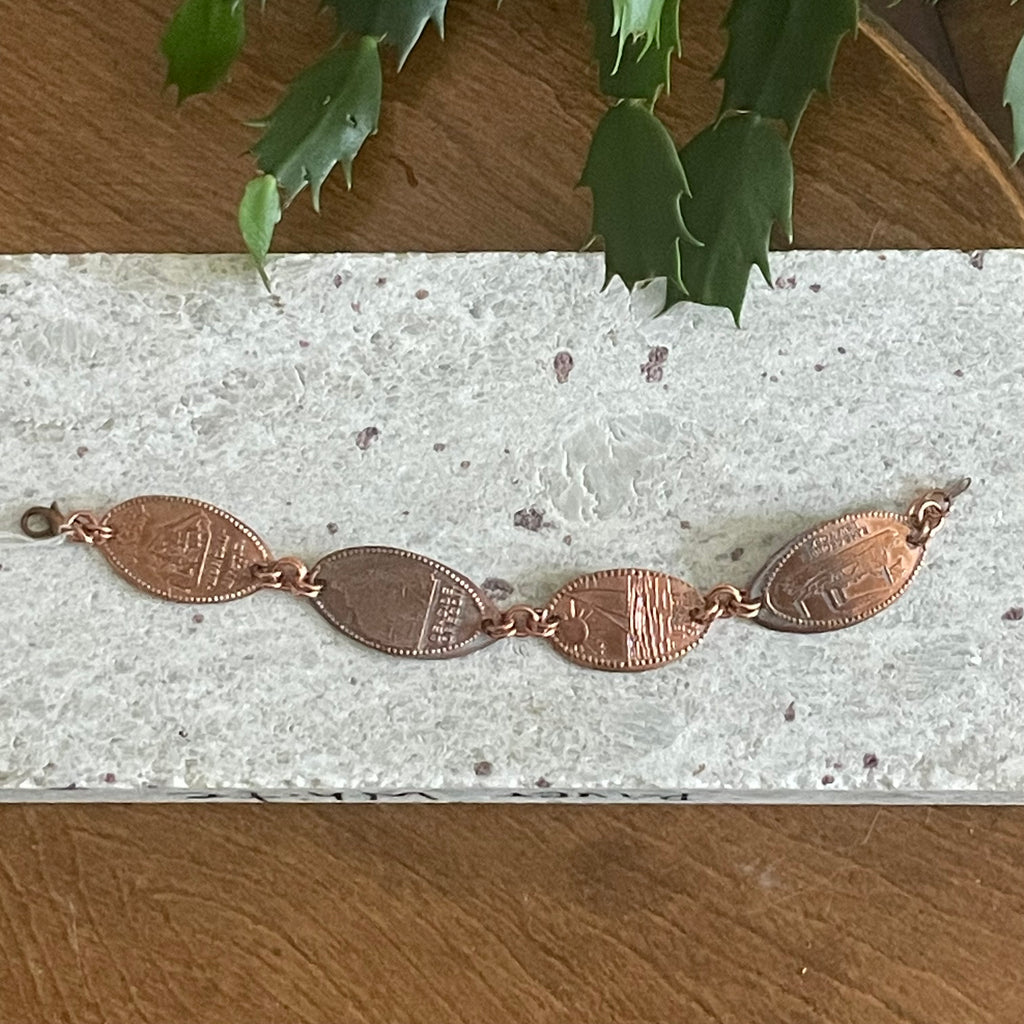 Themed Pressed Penny Bracelets Everyday Casual Jewelry Unisex Women Men Fun Gift Idea Unique