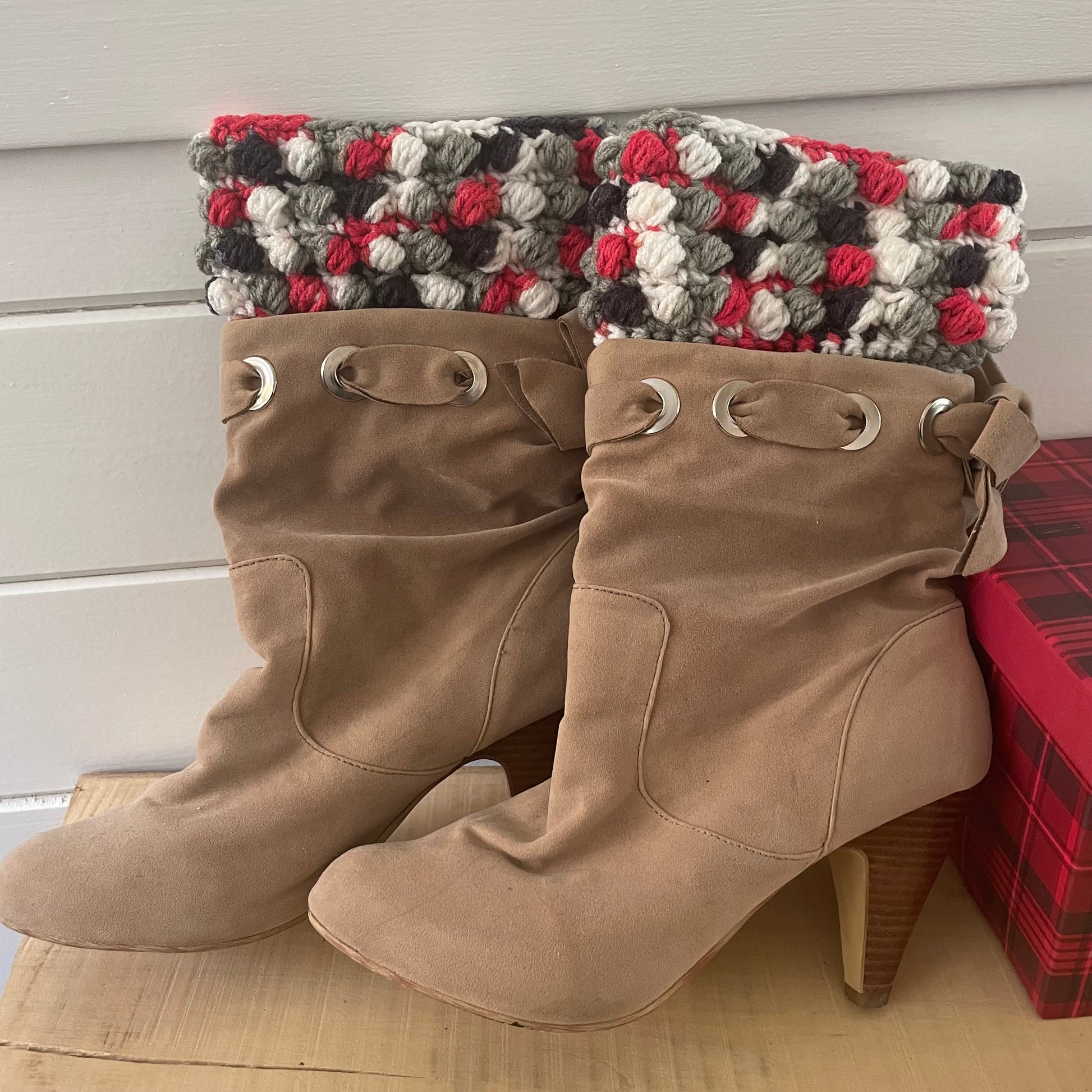 boot cuffs displayed with light tan boots