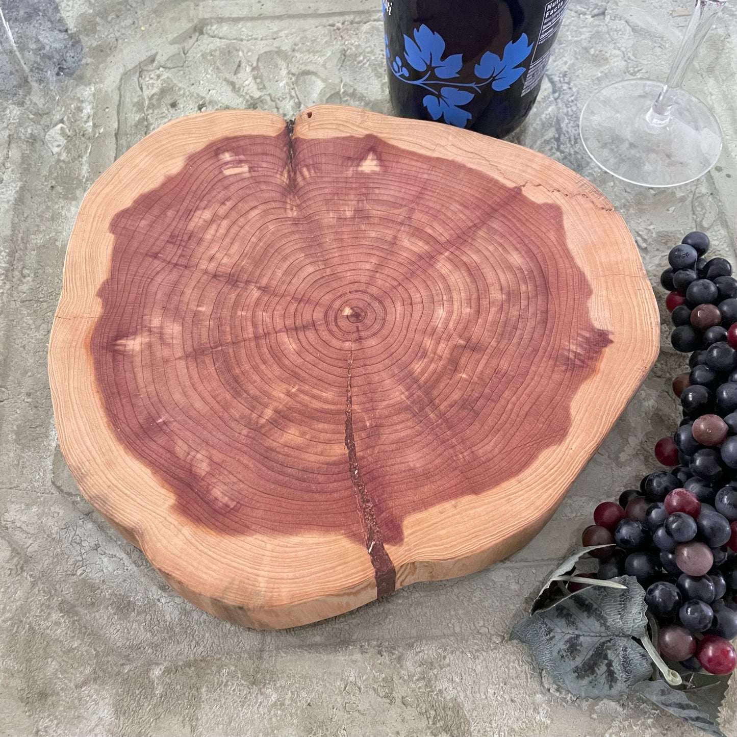 Live Edge Cedar Wood Charcuterie Board Medium Round/9.5-10" Hand Crafted Entertaining Party Hosting Holiday Gift Idea Housewarming