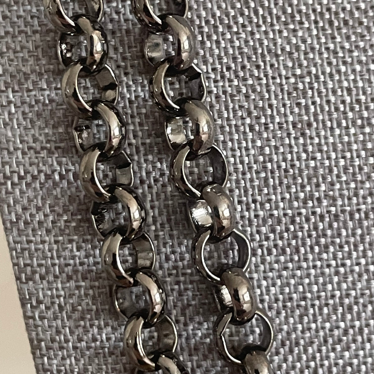 Upcycled Button & Gunmetal Chain Statement Necklace Women's Jewelry Maximalism Layered Fun Statement Piece