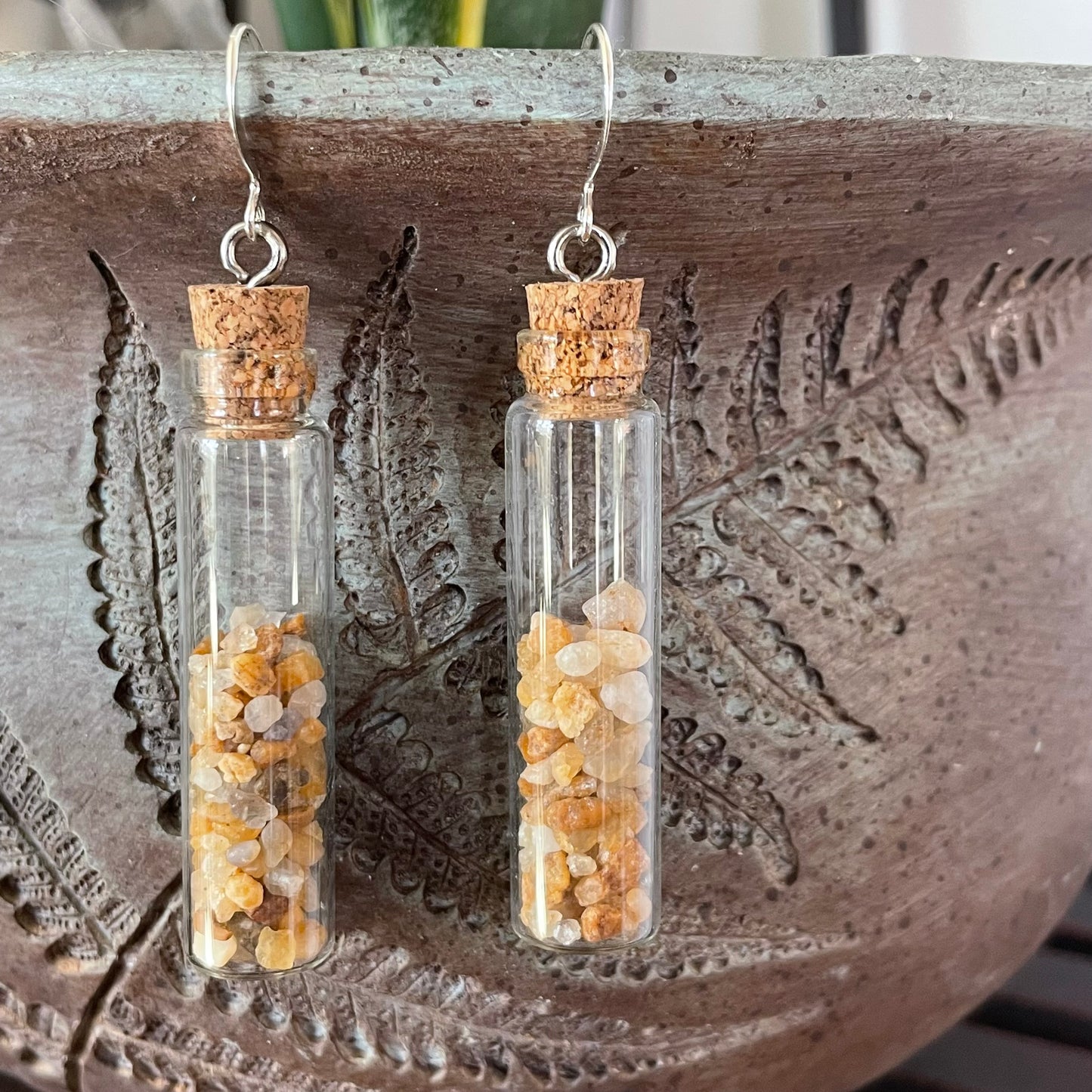 Long Sandy Beach Earrings Clear Glass 2.5" Coastal Vacation Boho