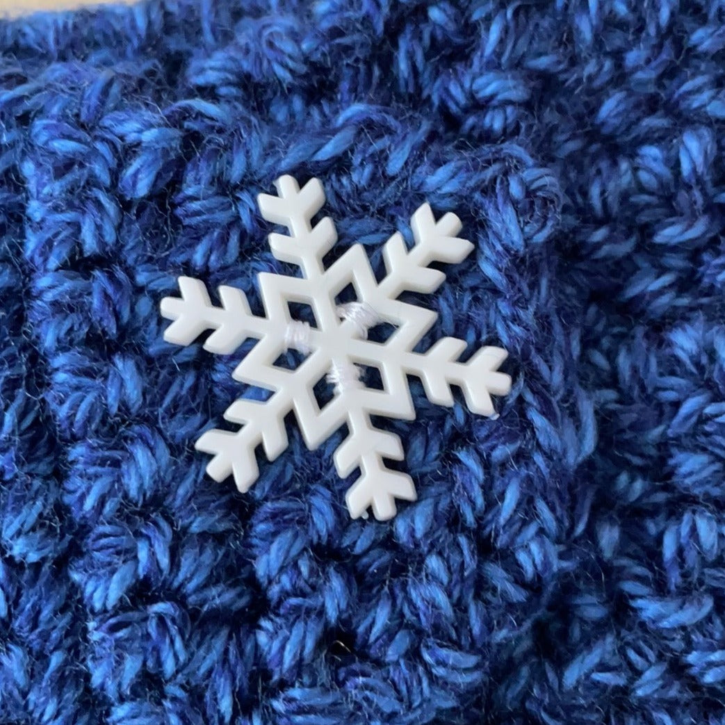 closeup of white plastic snowflake