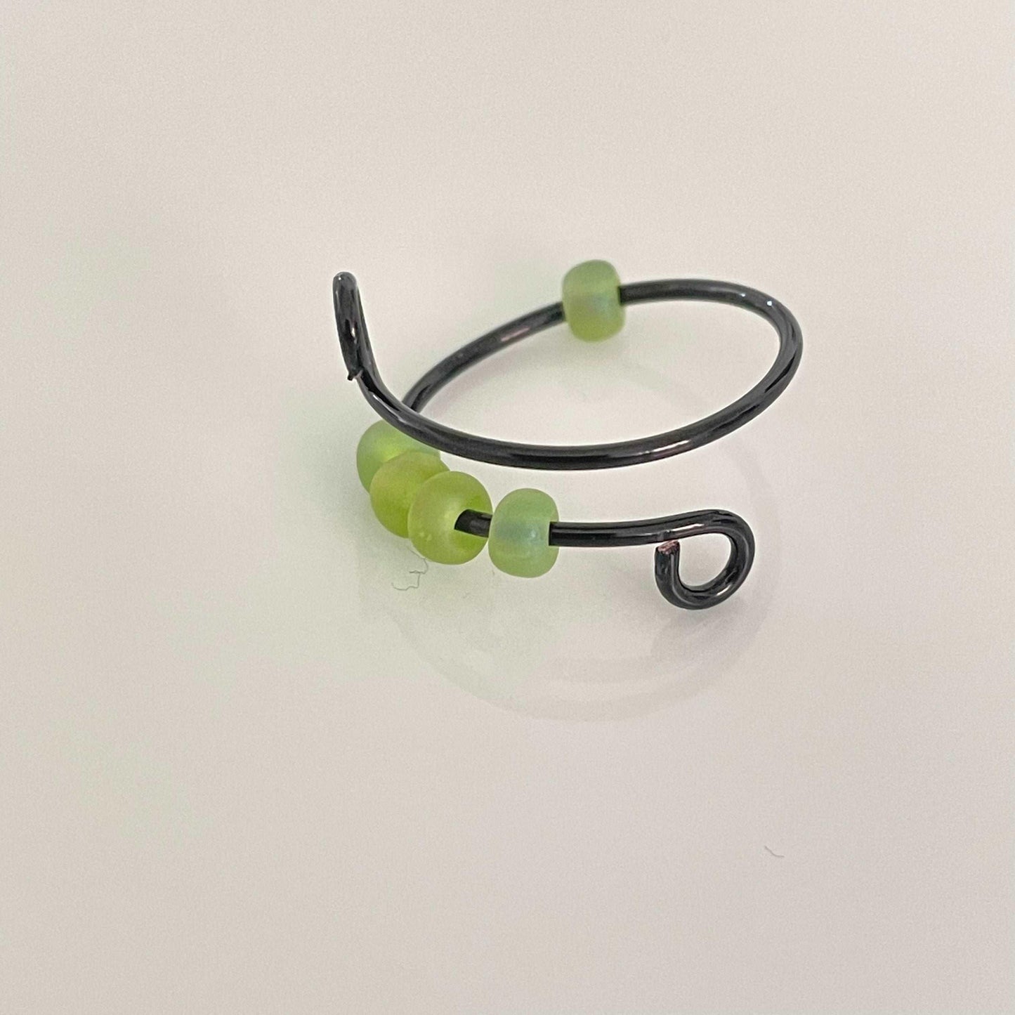 frosted green round beads