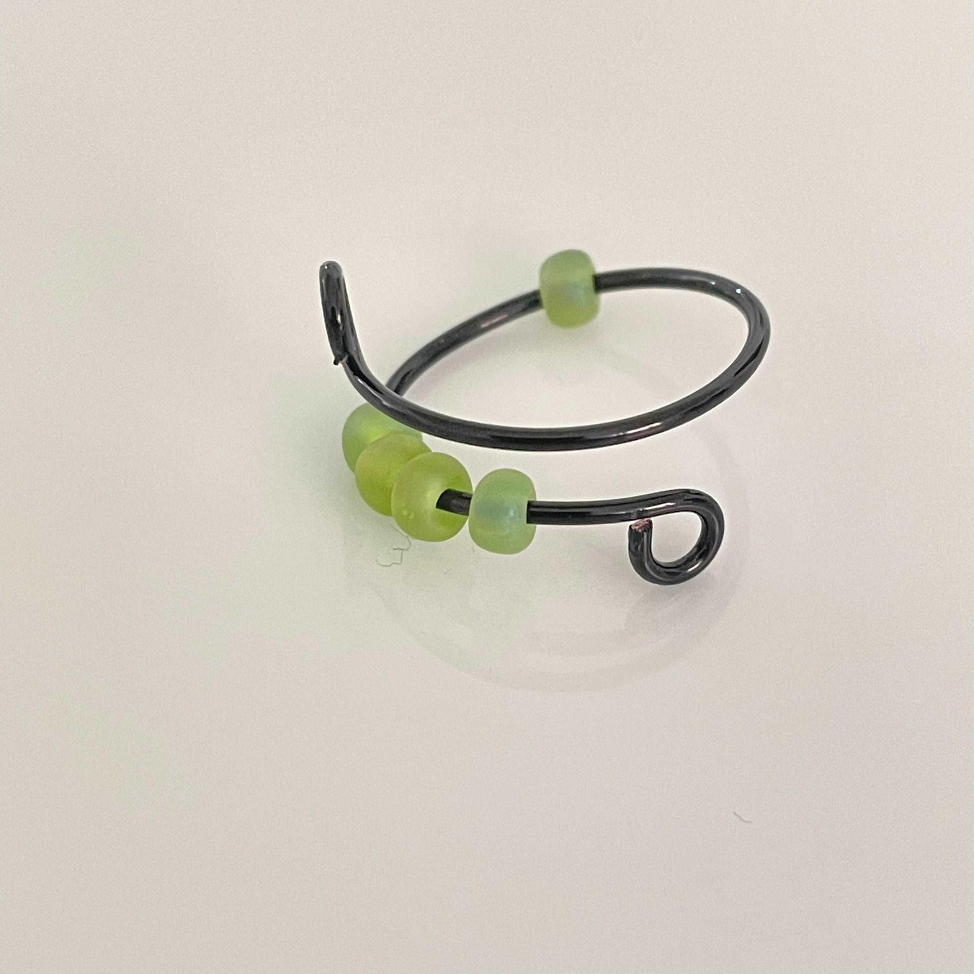 frosted green round beads