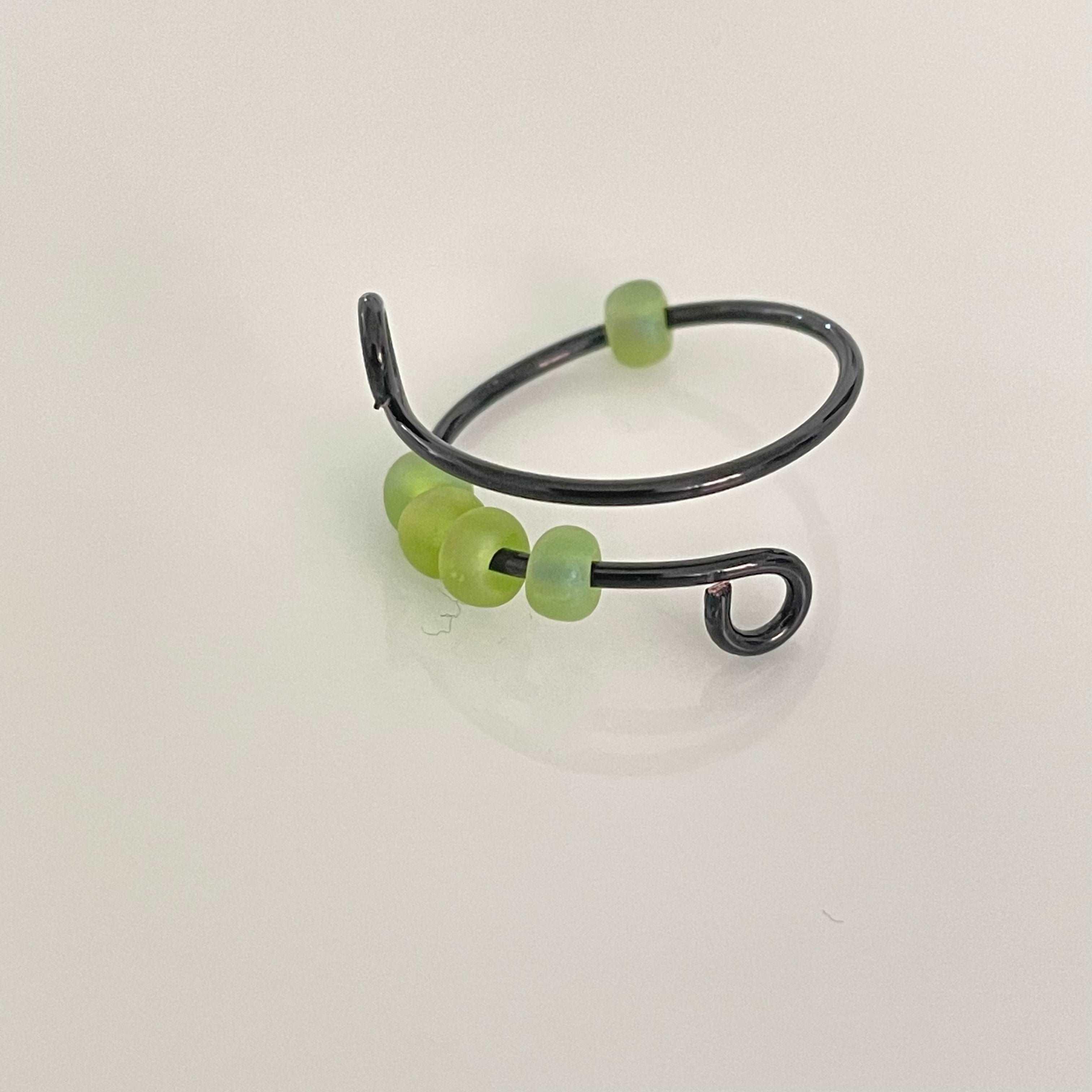 frosted green round beads