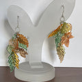 Chunky Fall Leaf Chain Earrings Acrylic Casual Women's Jewelry Autumn Dangles Fun Mom Sister Gift Idea 2.5"