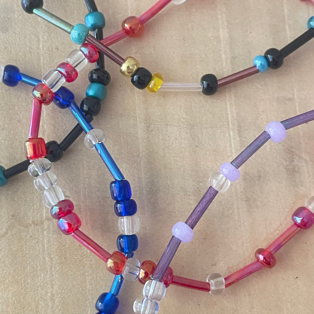 F*ck Cancer | 5 Pk Bracelet Mixed Pack Stretch Morse Code Gender-Neutral Mini / Seed Bead