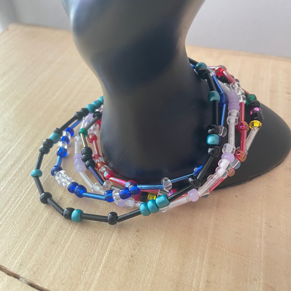 F*ck Cancer | 5 Pk Bracelet Mixed Pack Stretch Morse Code Gender-Neutral Mini / Seed Bead