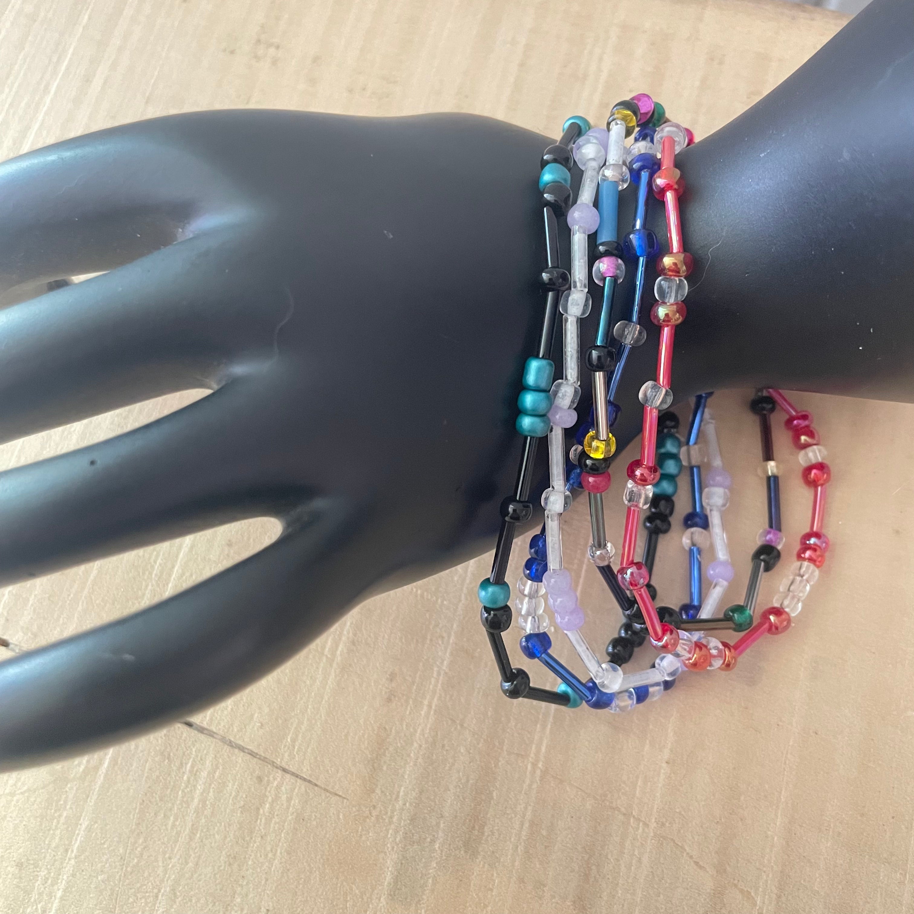 F*ck Cancer | 5 Pk Bracelet Mixed Pack Stretch Morse Code Gender-Neutral Mini / Seed Bead