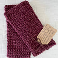 Narrow Marbled Red Wine Extra Soft Gaming Texting Writing Tech Fingerless Gloves Wrist Warmers Bohemian Outlander Fall Winter Small Teen--displayed flat