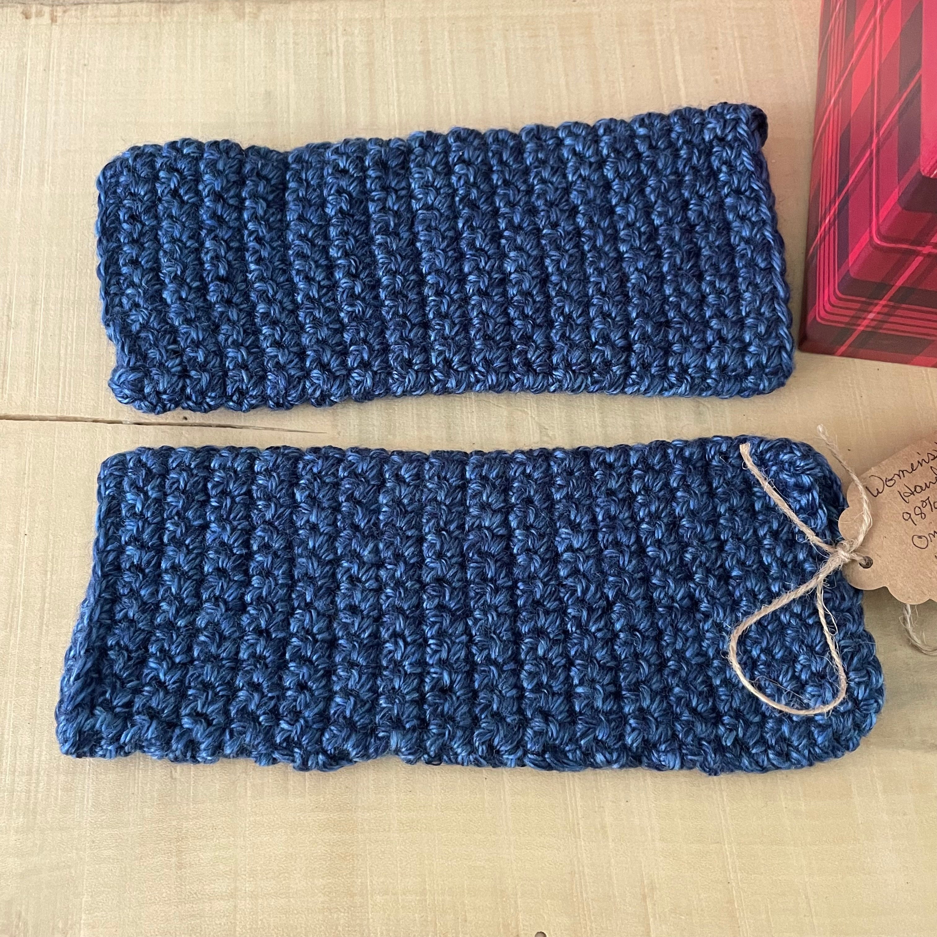 Narrow Space Blue Marble Extra Soft Gaming Tech Fingerless Gloves Wrist Warmers Bohemian Fall Winter Small Teen displayed flat