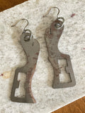 Antiqued Door Lock Mechanism Statement Earrings Handmade Repurposed Upcycled Women's Gift Idea Steampunk Punk Mixed Metal