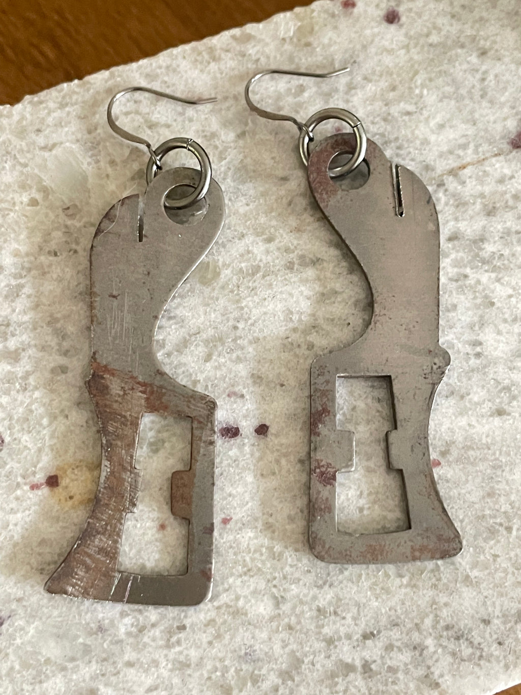 Antiqued Door Lock Mechanism Statement Earrings Handmade Repurposed Upcycled Women's Gift Idea Steampunk Punk Mixed Metal