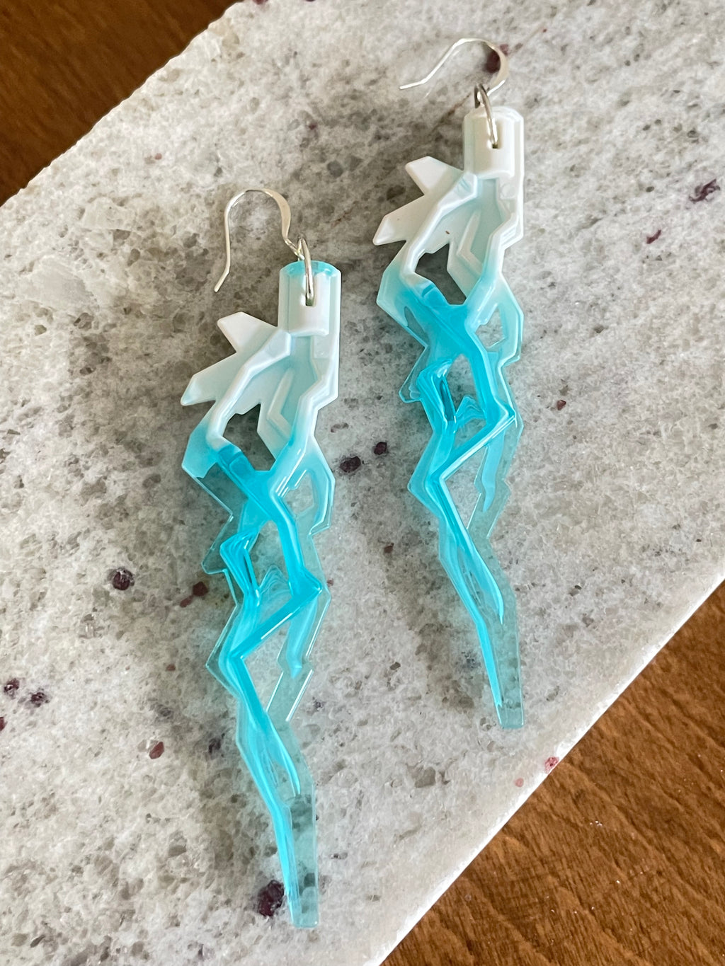 Acrylic Ombre Sword Statement Earrings Women's Jewelry Avant Garde Maximalist Book Club Gifts