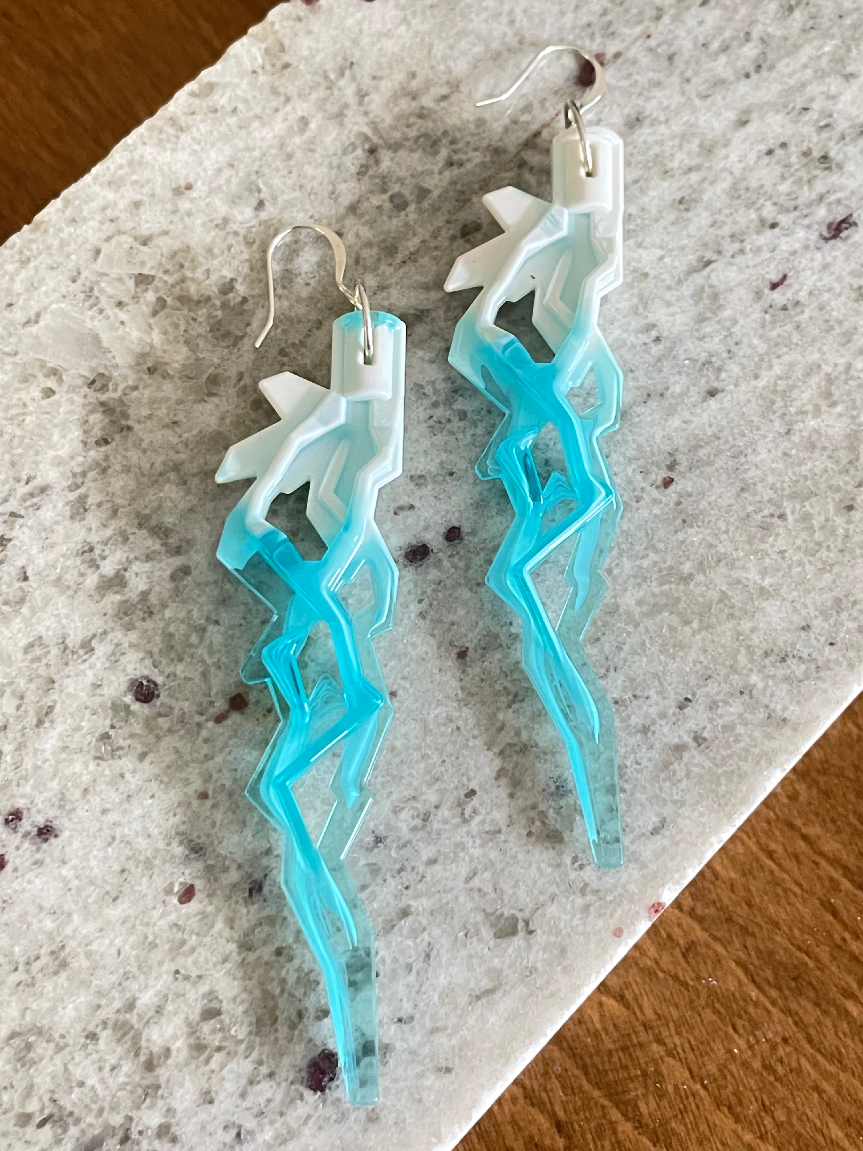 Acrylic Ombre Sword Statement Earrings Women's Jewelry Avant Garde Maximalist Book Club Gifts
