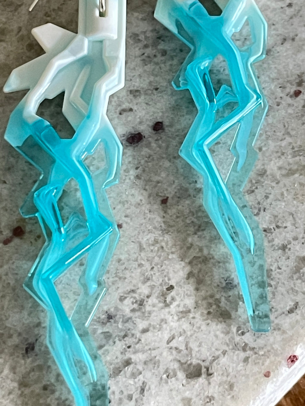 Acrylic Ombre Sword Statement Earrings Women's Jewelry Avant Garde Maximalist Book Club Gifts