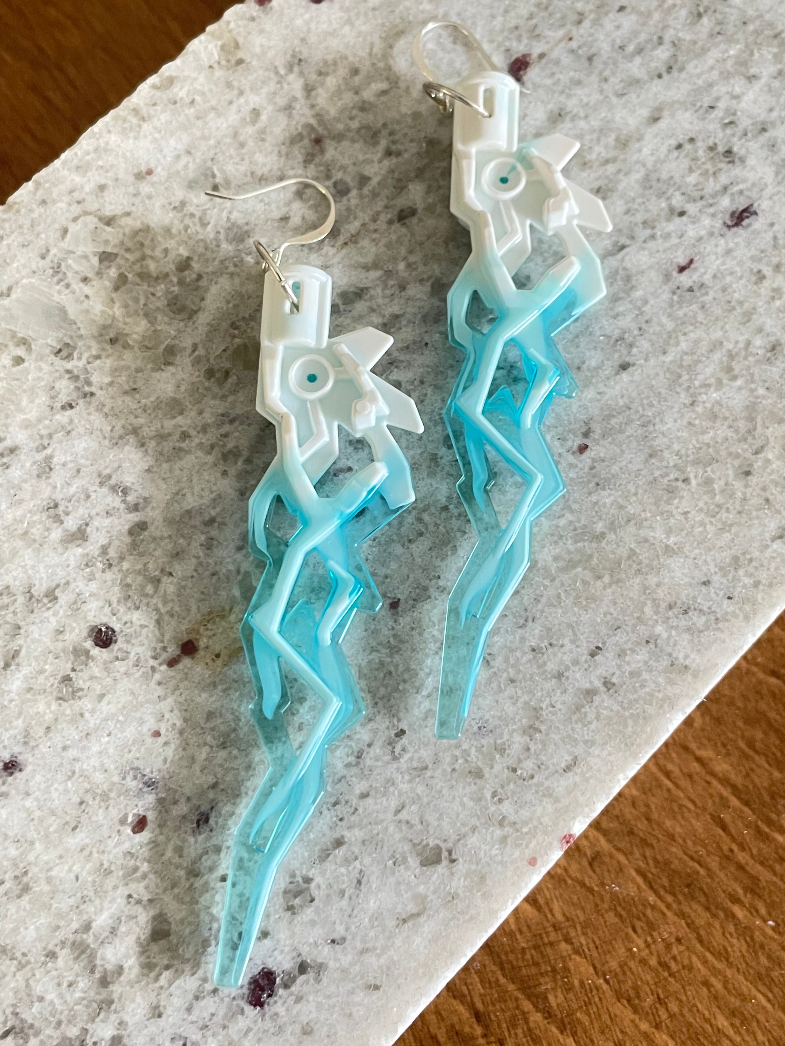 Acrylic Ombre Sword Statement Earrings Women's Jewelry Avant Garde Maximalist Book Club Gifts