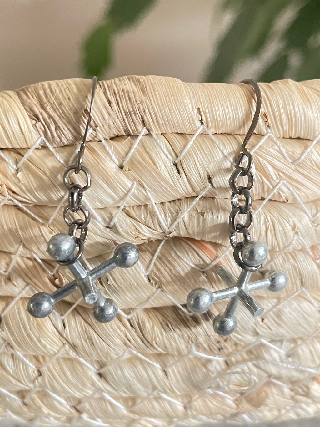Retro Jack Earrings Casual Women's Jewelry Playful Nostalgic Mixed Metal Single Dangle
