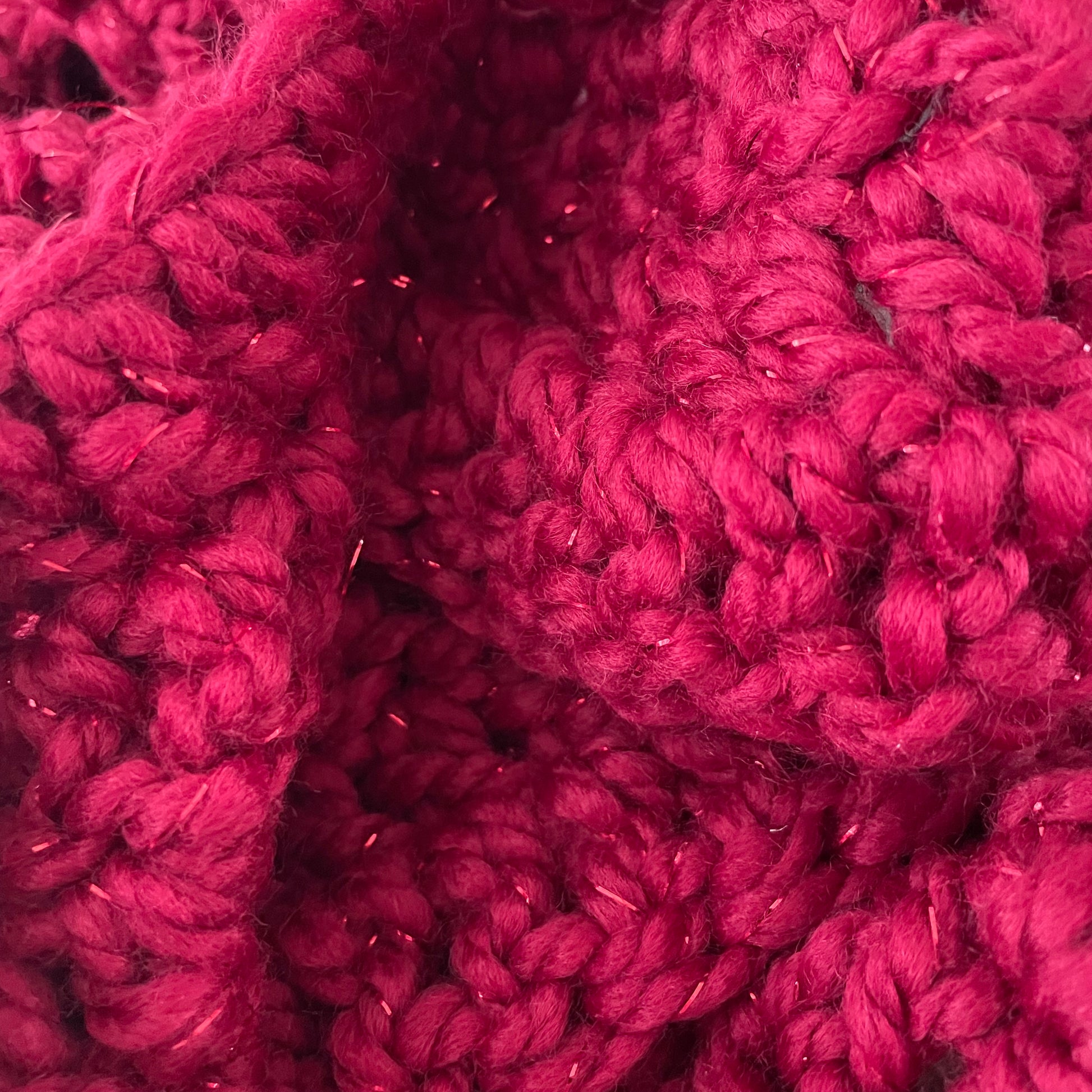 close up of glitter in yarn