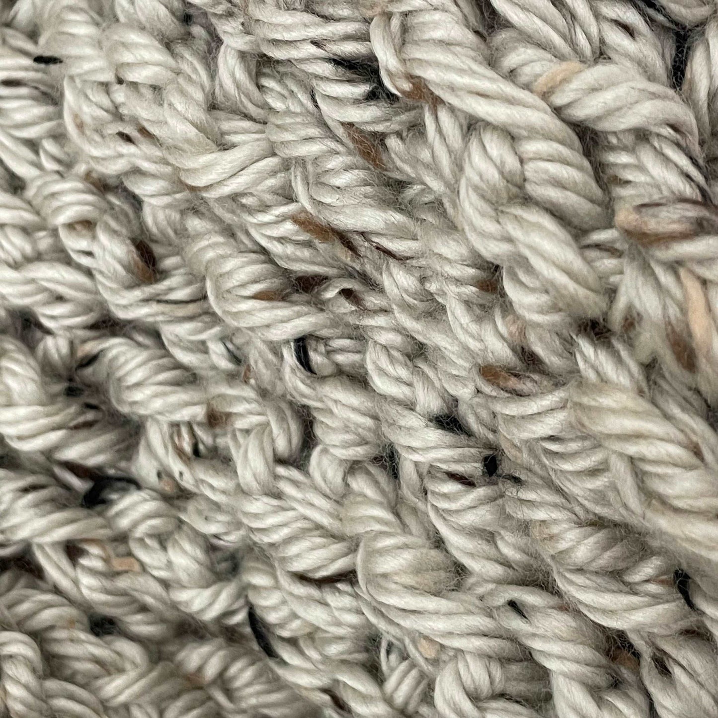close up view of marbled yarn  tweed color