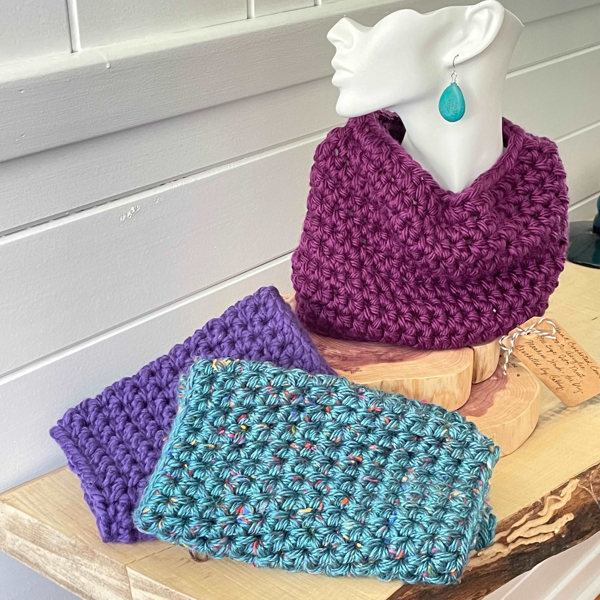 view of scarf style in 3 color options