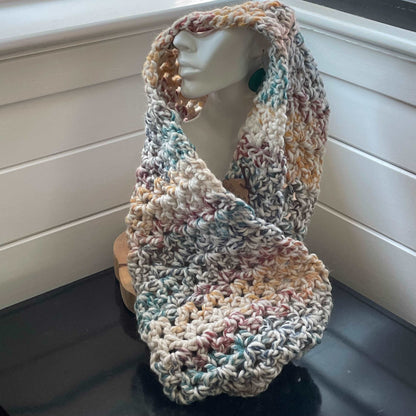 Shown worn over head for extra warmth