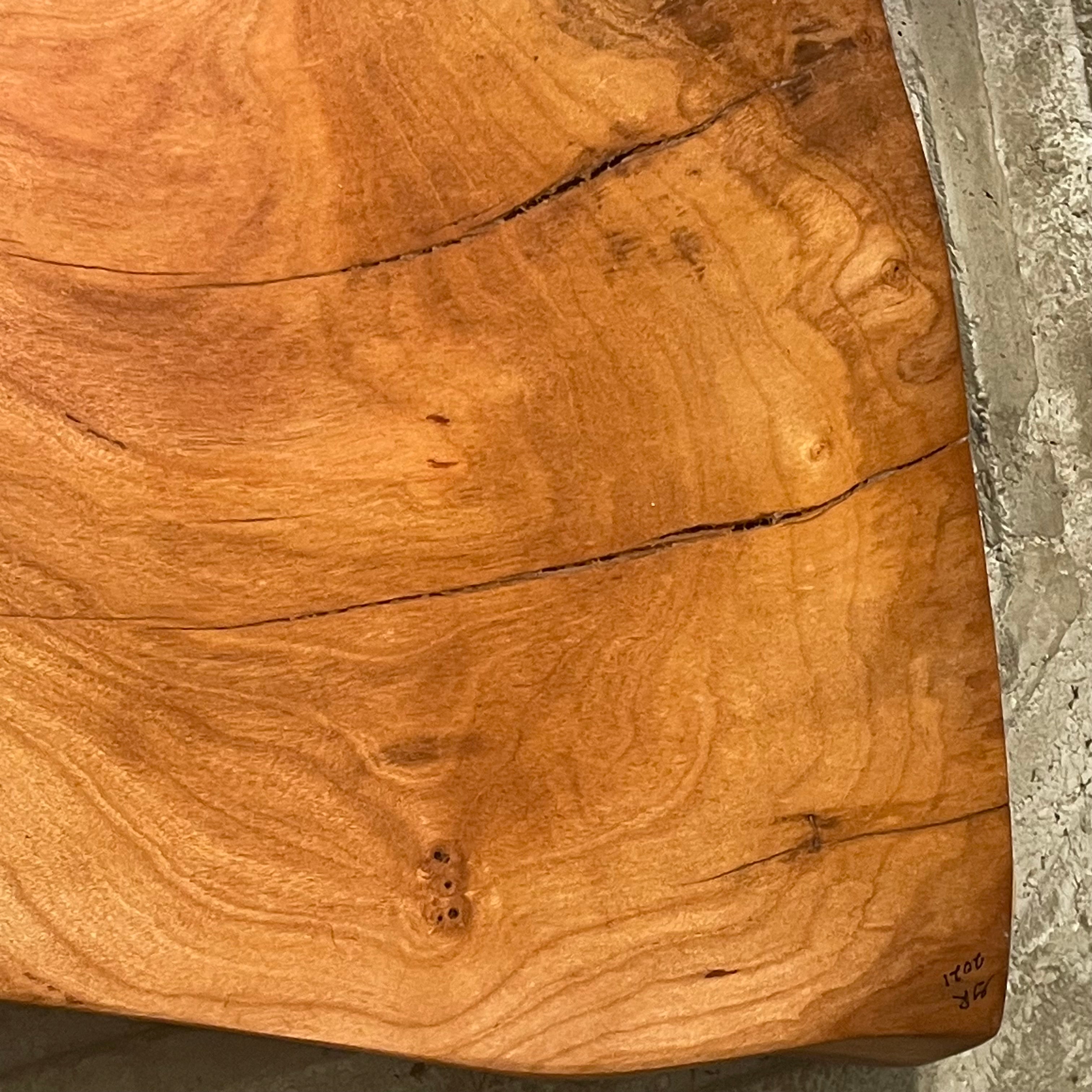 Hand Crafted Live Edge With Accent Hole Cherry Wood Charcuterie Snacking Cheese Board Large Entertaining Holiday Gift
