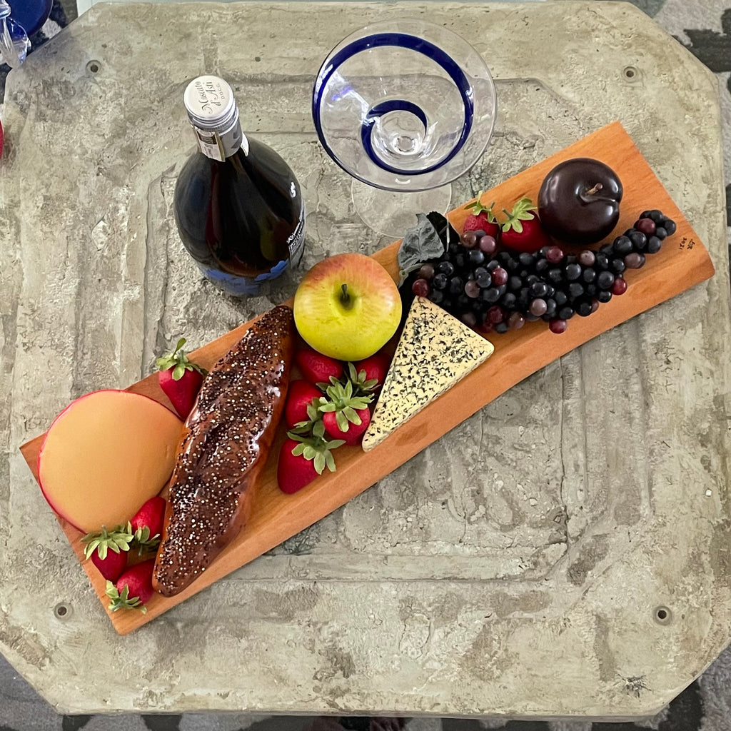 Live Edge White Oak Wood Charcuterie Board Long Rectangular/20-22" Hand Crafted Entertaining Party Hosting Holiday Gift Idea Housewarming