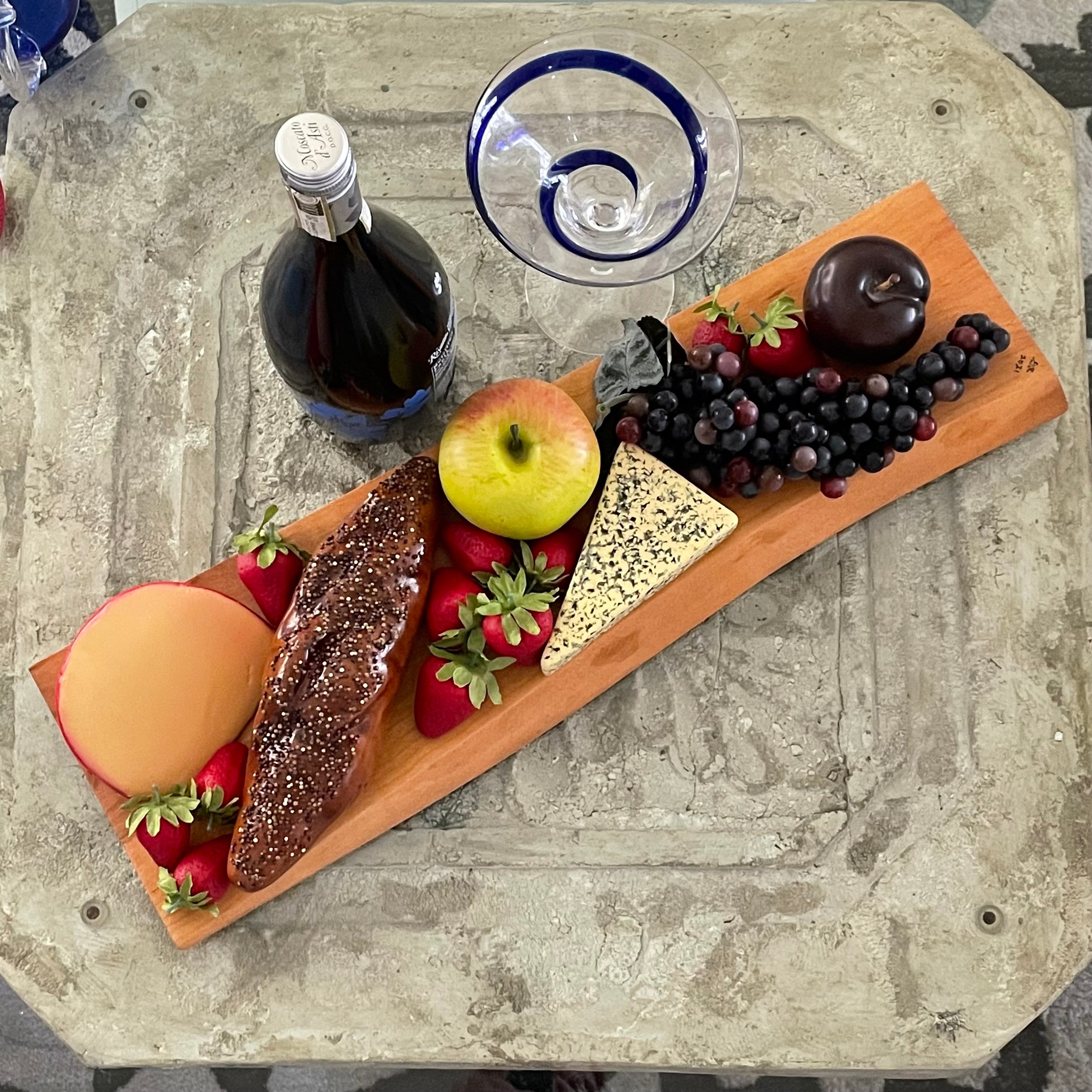 Live Edge White Oak Wood Charcuterie Board Long Rectangular/20-22" Hand Crafted Entertaining Party Hosting Holiday Gift Idea Housewarming