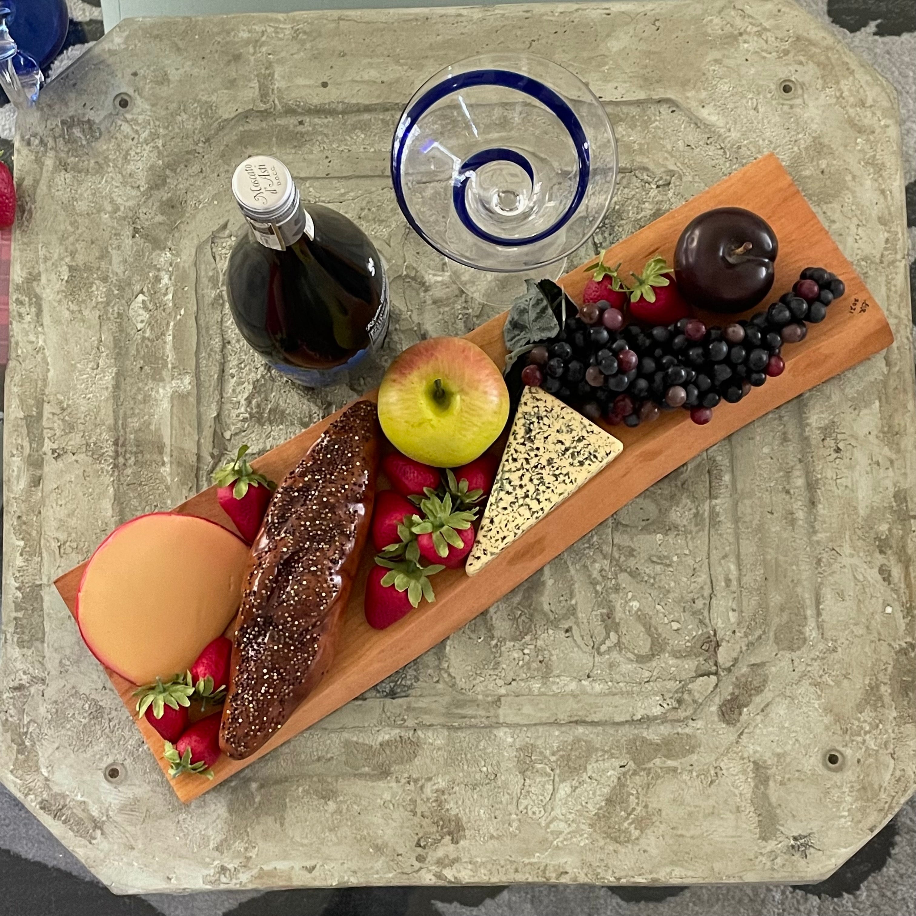 Live Edge White Oak Wood Charcuterie Board Long Rectangular/20-22" Hand Crafted Entertaining Party Hosting Holiday Gift Idea Housewarming