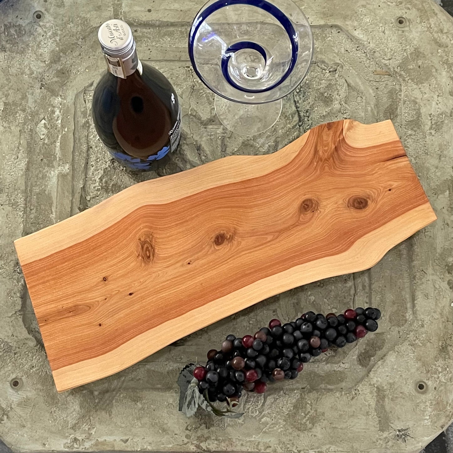Hand Crafted Live Edge Juniper Wood Long Charcuterie Snacking Cheese Board Entertaining Party Hosting Holiday Gift