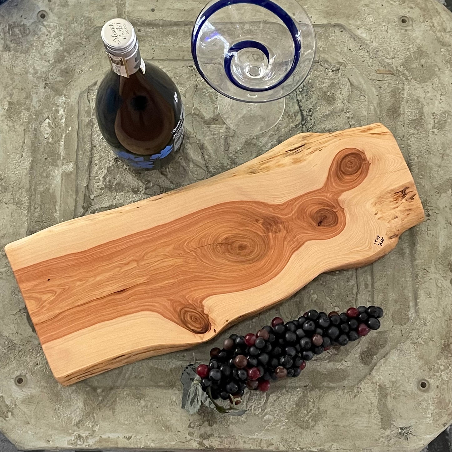 Hand Crafted Live Edge Juniper Wood Long Charcuterie Snacking Cheese Board Entertaining Party Hosting Holiday Gift