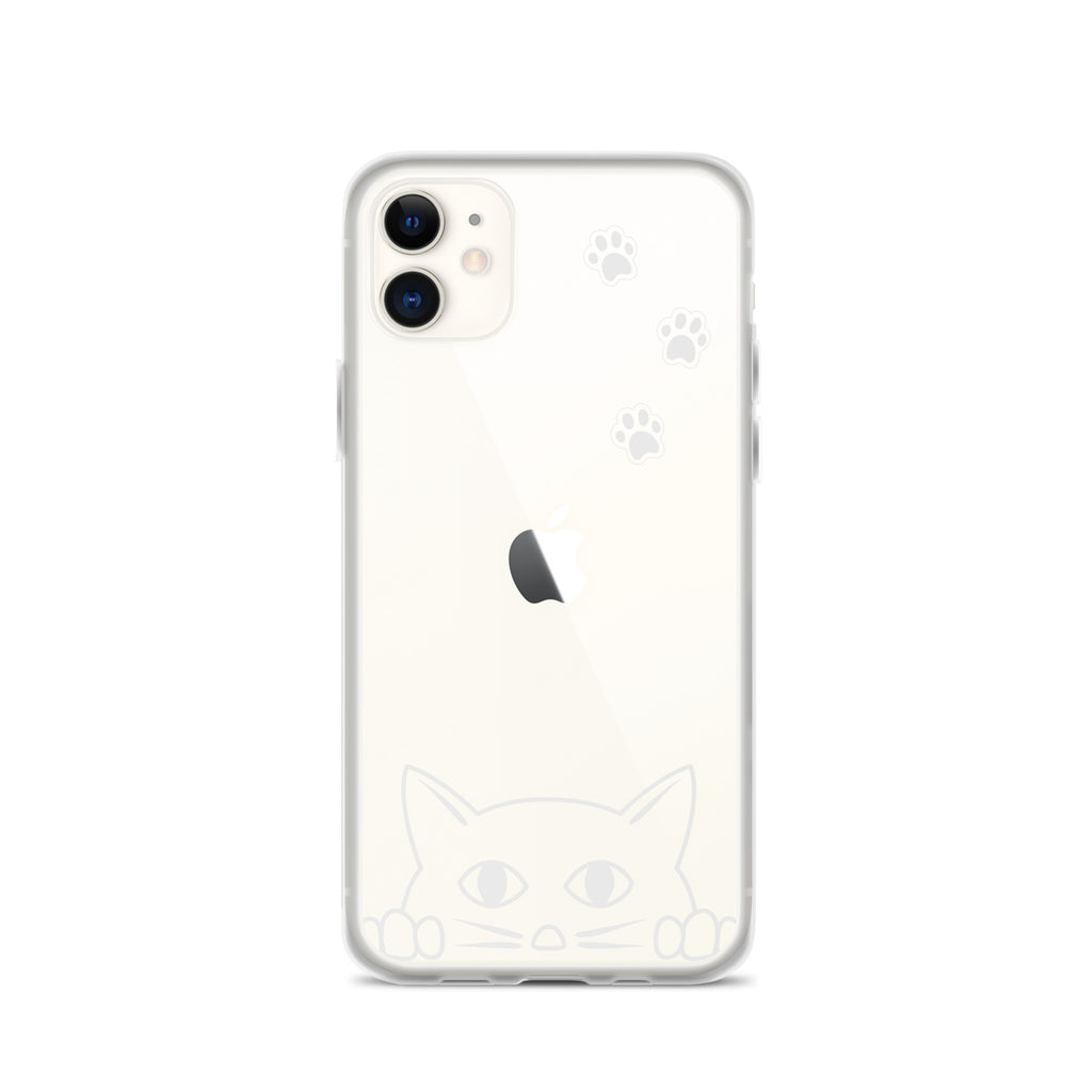 Peek-a-boo Cat | iPhone® Clear Phone Case Slim Fit Sturdy Cover Protective Pawprint Design for Pet Lovers Moms Dads