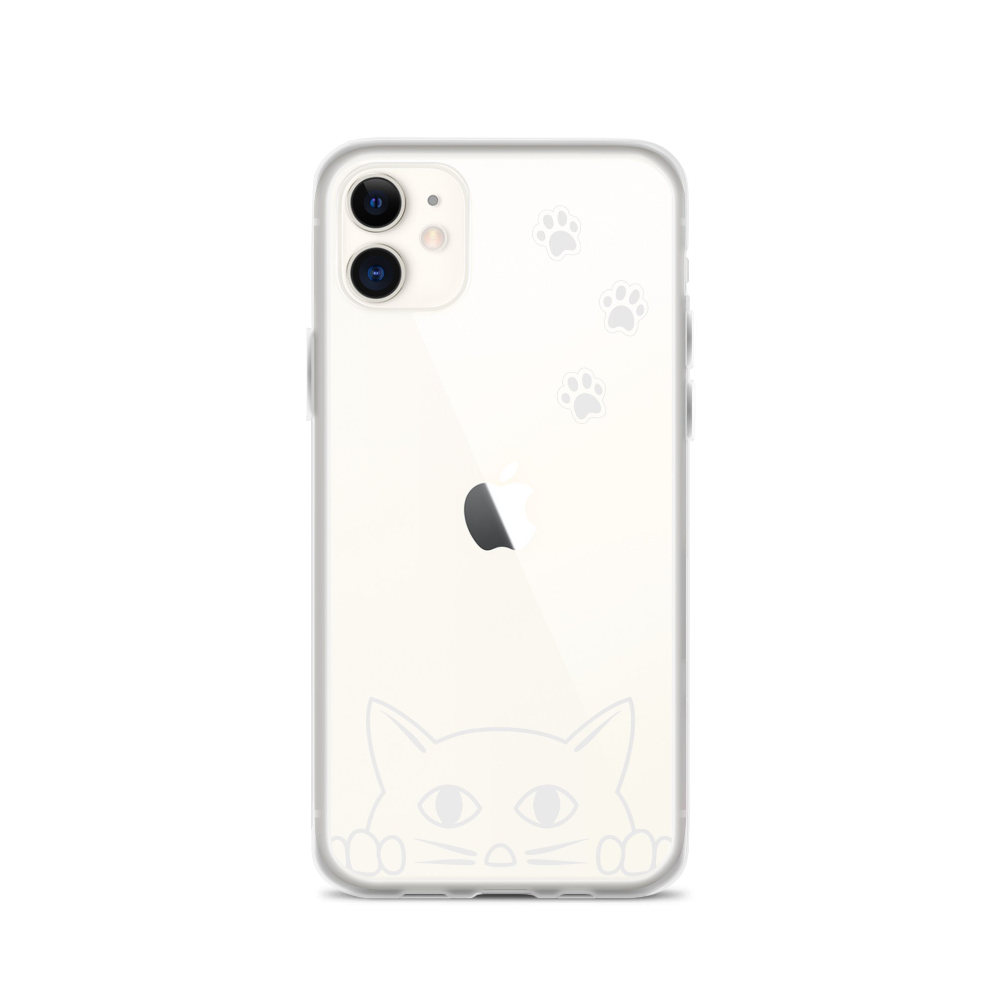 Peek-a-boo Cat | iPhone® Clear Phone Case Slim Fit Sturdy Cover Protective Pawprint Design for Pet Lovers Moms Dads