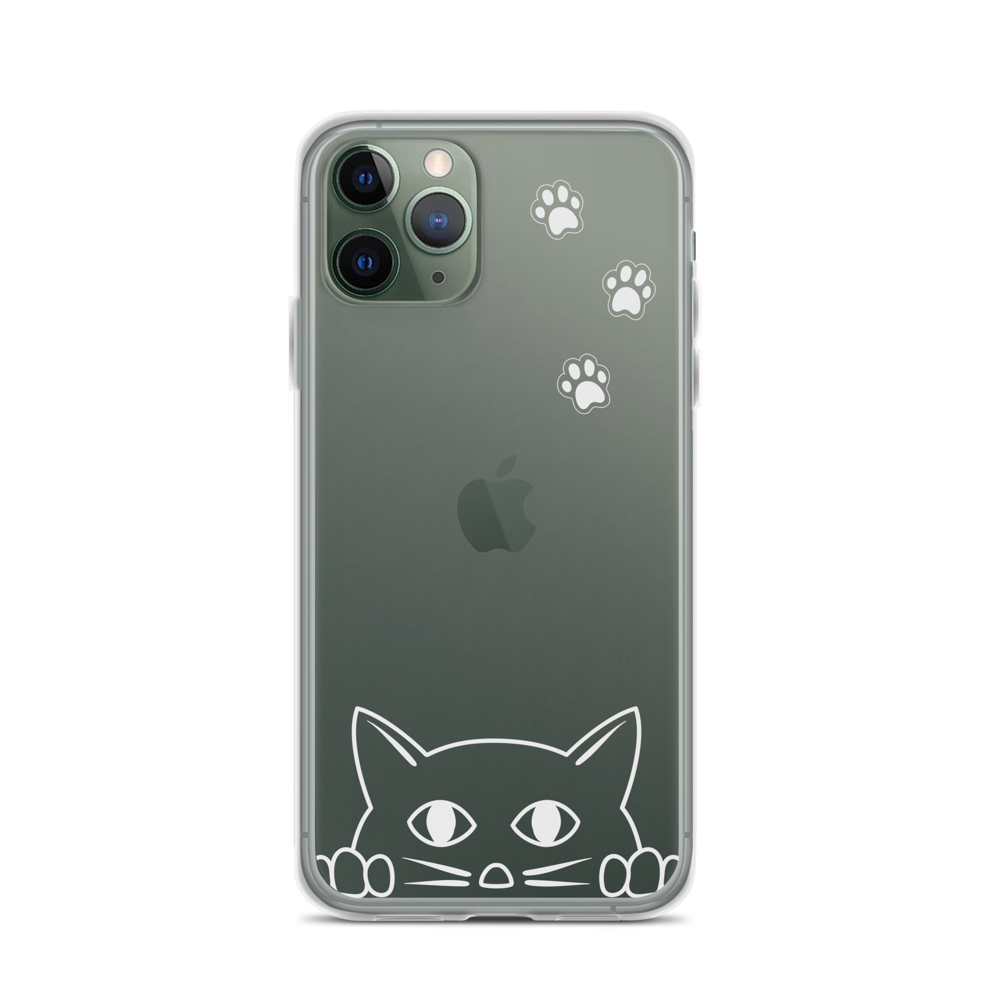 Peek-a-boo Cat | iPhone® Clear Phone Case Slim Fit Sturdy Cover Protective Pawprint Design for Pet Lovers Moms Dads
