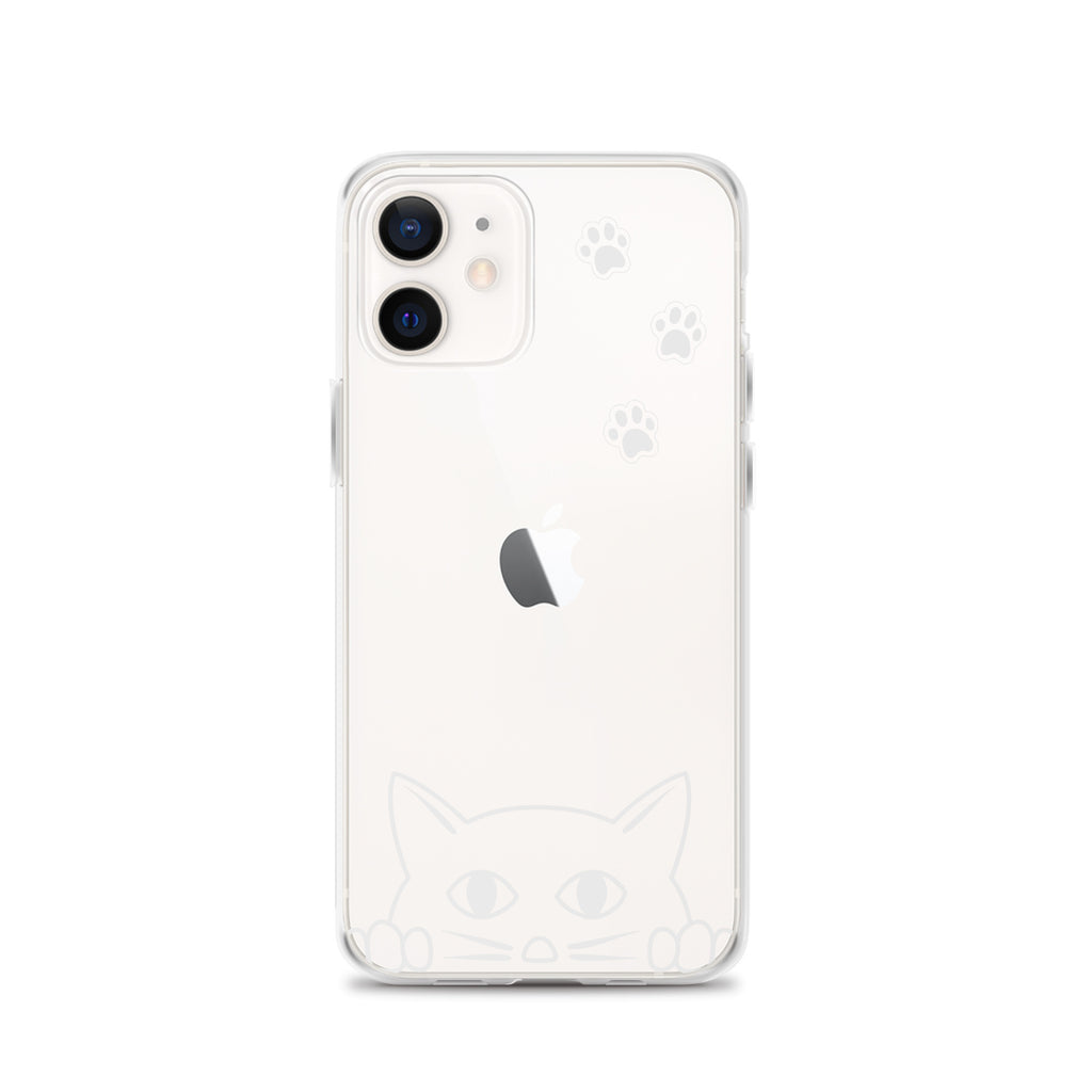 Peek-a-boo Cat | iPhone® Clear Phone Case Slim Fit Sturdy Cover Protective Pawprint Design for Pet Lovers Moms Dads