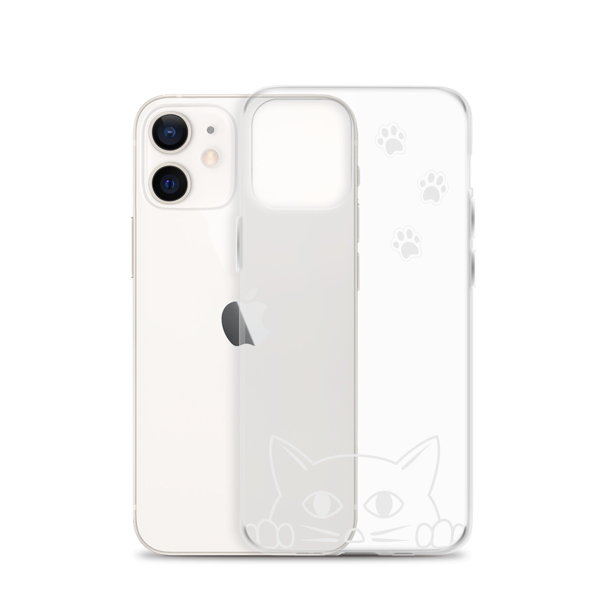 Peek-a-boo Cat | iPhone® Clear Phone Case Slim Fit Sturdy Cover Protective Pawprint Design for Pet Lovers Moms Dads