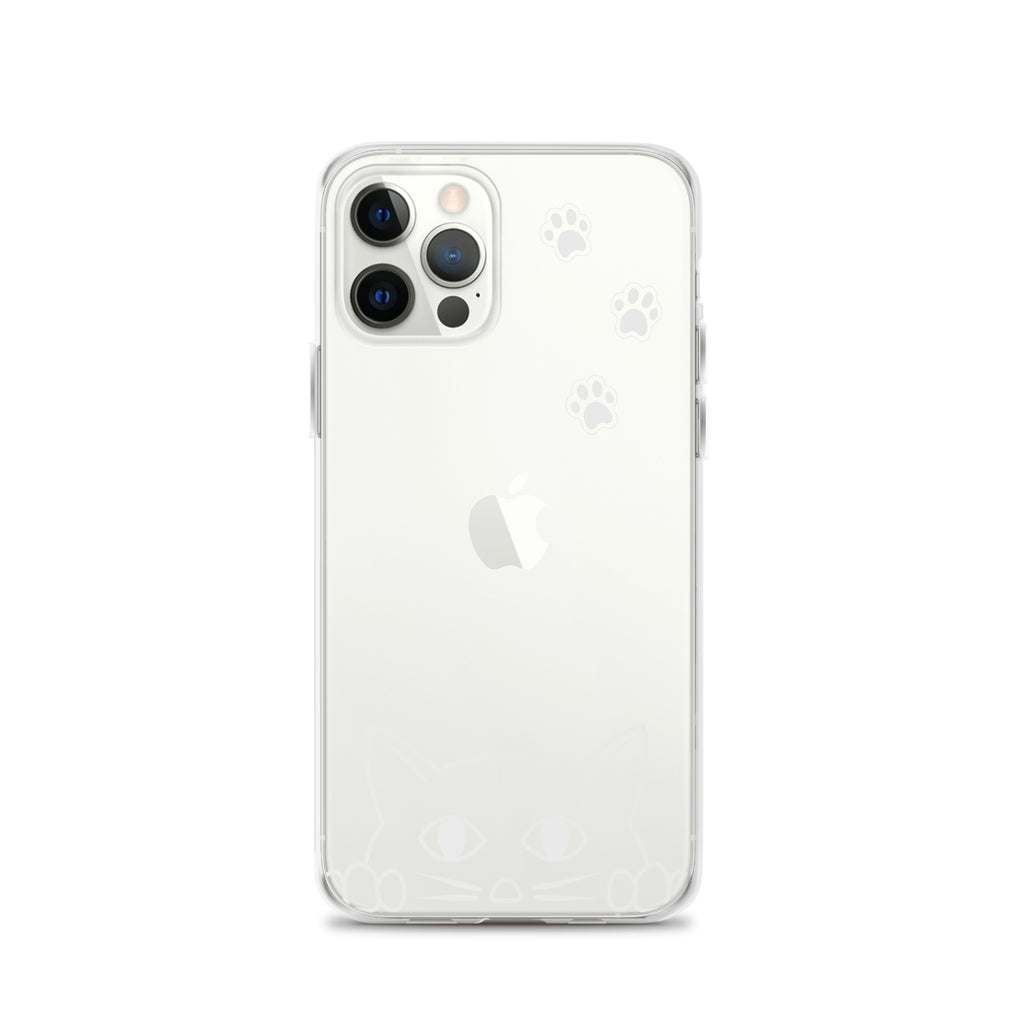 Peek-a-boo Cat | iPhone® Clear Phone Case Slim Fit Sturdy Cover Protective Pawprint Design for Pet Lovers Moms Dads